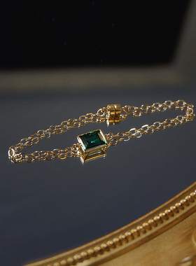 轻奢原创设计风绿宝石手链新品