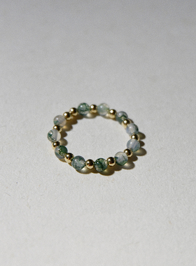 UNELGE女水草玛瑙原创设计戒指