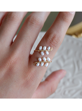 原创手作自然系珍珠叶子UNELGE