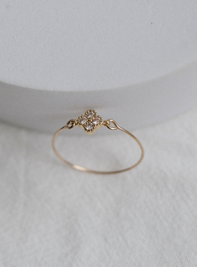 UNELGE设计四叶草锆石戒指