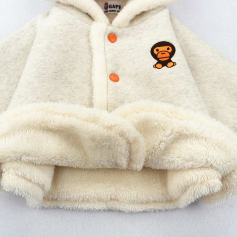 DUBBO潮牌童装新款冬装男童女童加厚绒迷彩猴子鸭子披风外套披肩 - 图1