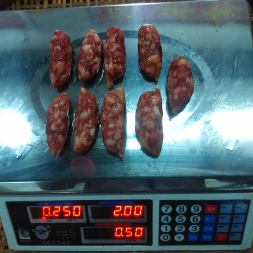 500g东莞粒粒肠广式腊肠广味香肠甜肠广东中山特产枣肠腊味煲仔饭 - 图1