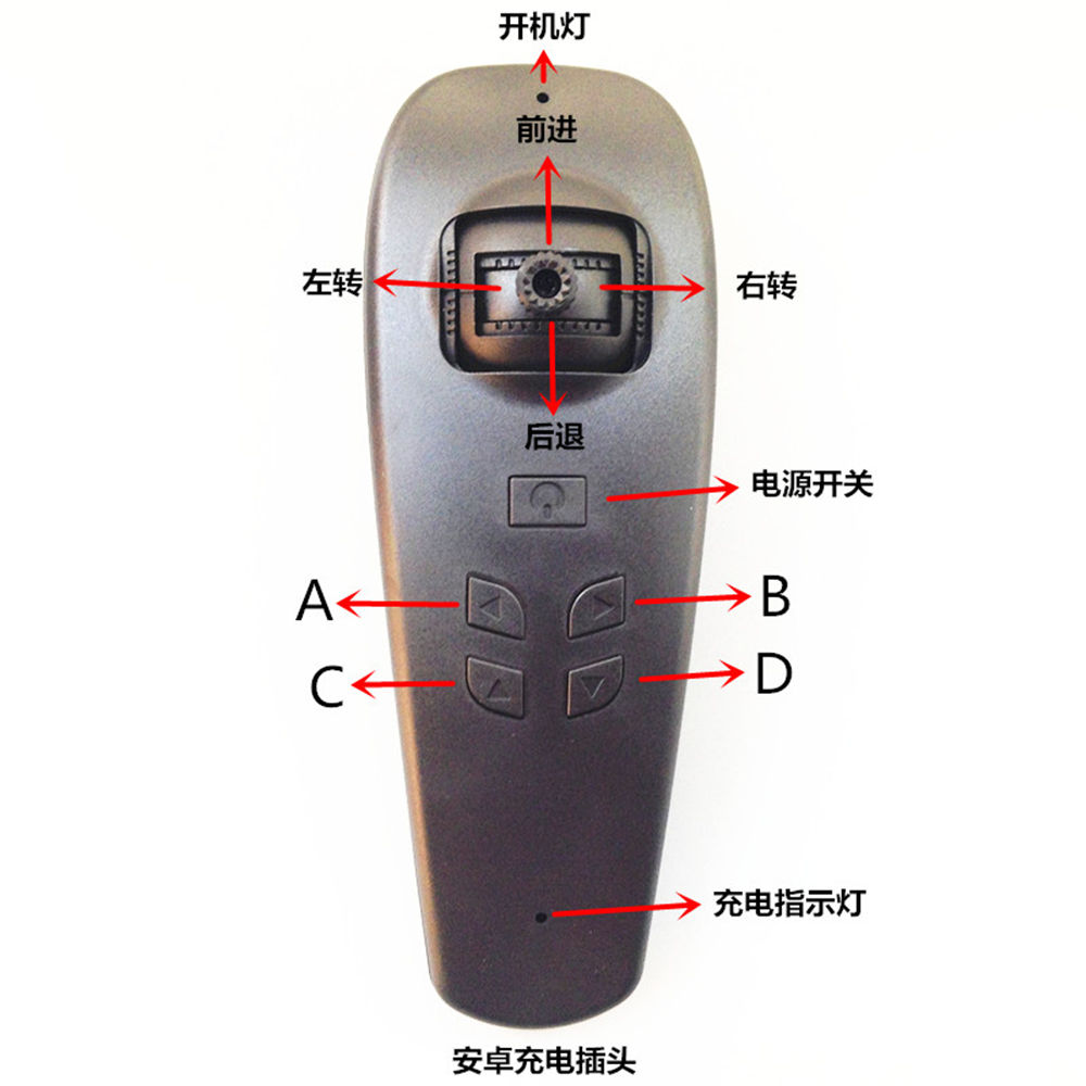 黑色 6通道打窝船遥控器 2.4G 单电机方向舵转弯 /双电机差速转弯 - 图3