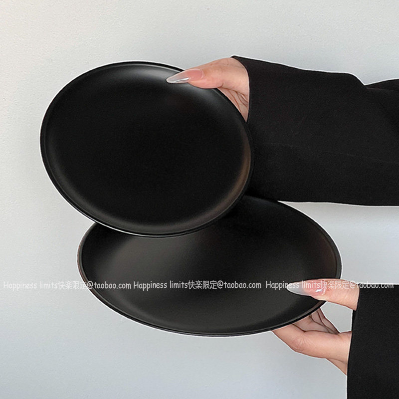 黑色ins茶点盘茶几零食摆放盘高级感不锈钢果盘点心糖果盘甜品盘,淘宝优惠券,粉丝福利购,淘宝优惠卷