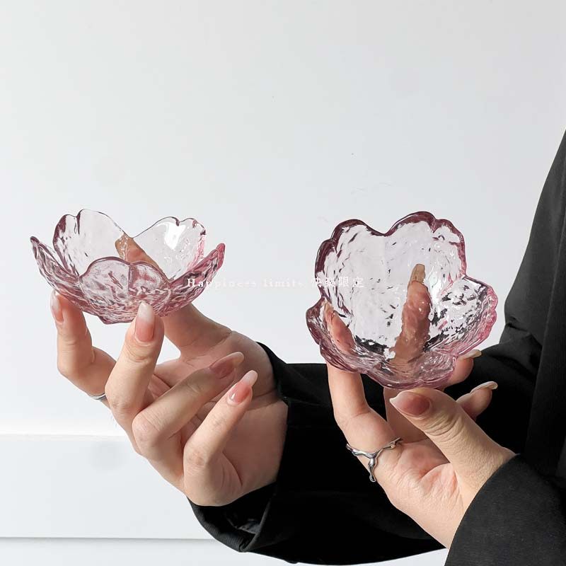 日式锤目纹粉色樱花玻璃味碟酱料碟小碟子醋碟火锅调料蘸料碟子,淘宝优惠券,粉丝福利购,淘宝优惠卷