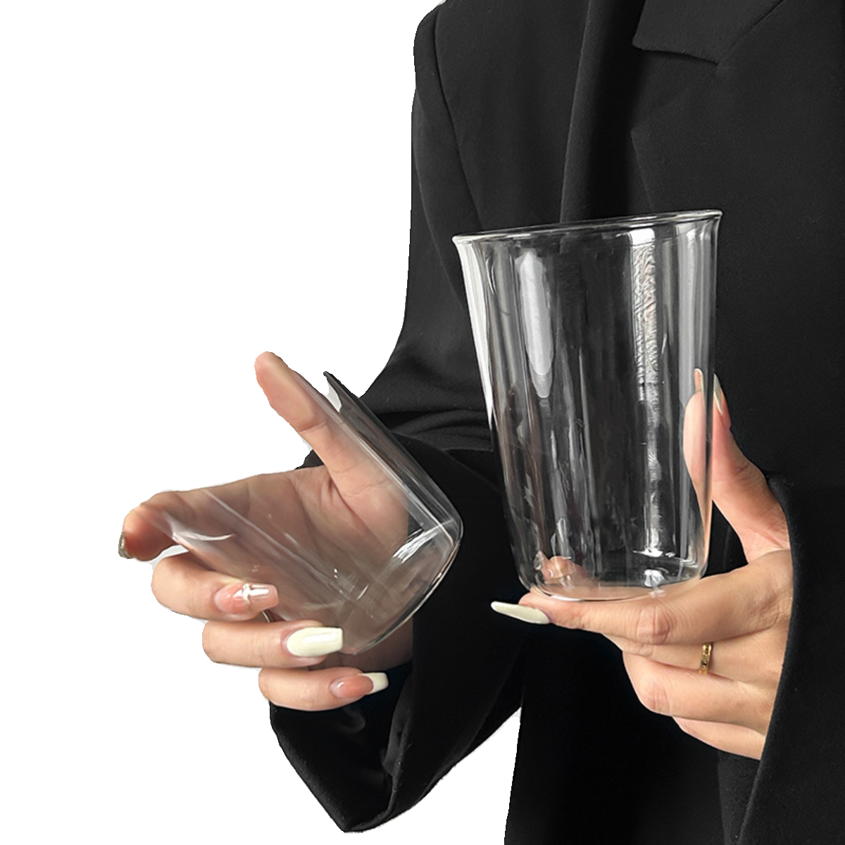 冰拿铁咖啡玻璃杯美式饮品杯耐热高温高硼硅透明冷饮杯喝水杯子女 - 图3