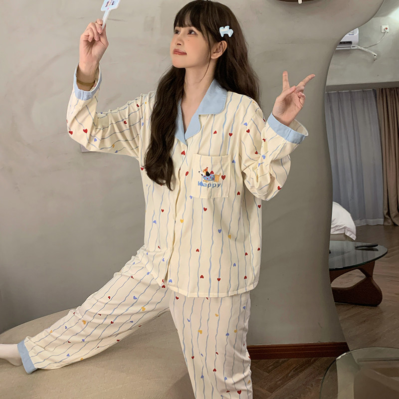 晚眠带胸垫睡衣女款春秋纯棉长袖卡通2025年新款秋冬季大码家居服,淘宝优惠券,粉丝福利购,淘宝优惠卷