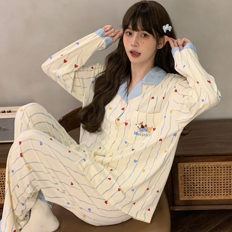 晚眠带胸垫睡衣女款春秋纯棉长袖卡通2025年新款秋冬季大码家居服,淘宝优惠券,粉丝福利购,淘宝优惠卷