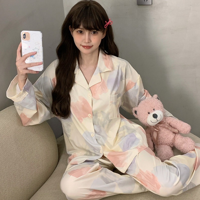 晚眠带胸垫睡衣女款春秋冬季长袖2025年新款大码纯棉家居服卡通,淘宝优惠券,粉丝福利购,淘宝优惠卷