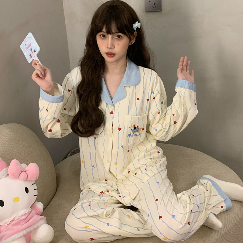 晚眠带胸垫睡衣女款春秋纯棉长袖卡通2025年新款秋冬季大码家居服,淘宝优惠券,粉丝福利购,淘宝优惠卷