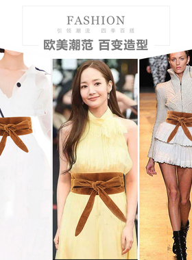 绒布韩版时尚连衣裙子简约腰带