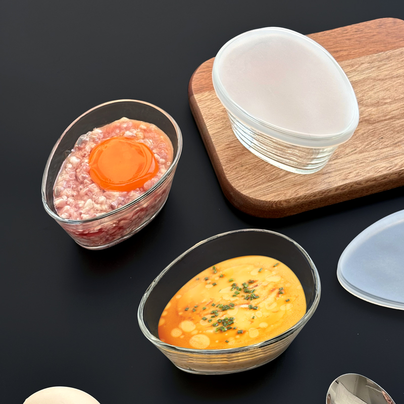 钢化玻璃蒸蛋碗家用儿童蒸鸡蛋羹专用碗带盖炖蛋盅小蒸菜碗辅食碗