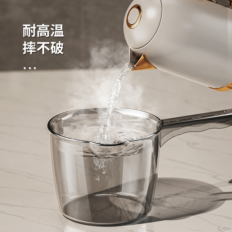 家用水瓢摔不破加深加厚长柄厨房大号水勺透明塑料洗头勺子舀水瓢 - 图0