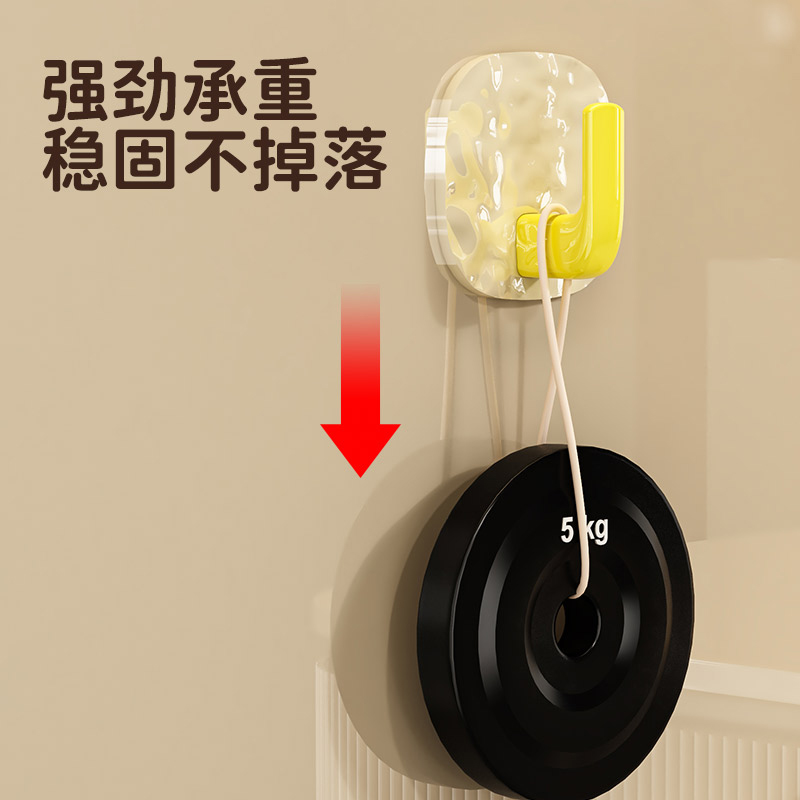 多巴胺挂钩免打孔强力承重粘胶卫生间浴室门后毛巾置物架无痕粘贴 - 图0