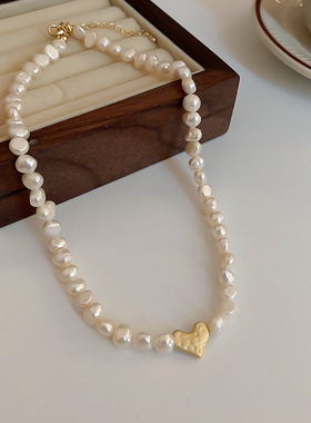 法式复古巴洛克珍珠项链夏季小众高级感锁骨链时尚轻奢百搭项饰女