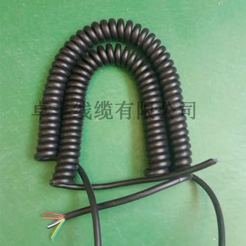 厂家直销全铜耐拉伸PU伸缩弹簧电线0.5平方2芯螺旋电线量大价优 - 图1