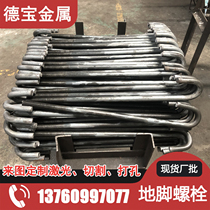 National standard foot bolt 24m16m30mL type 7 and 9 typeface embedded fixed piece steel structure ground foot screw rod