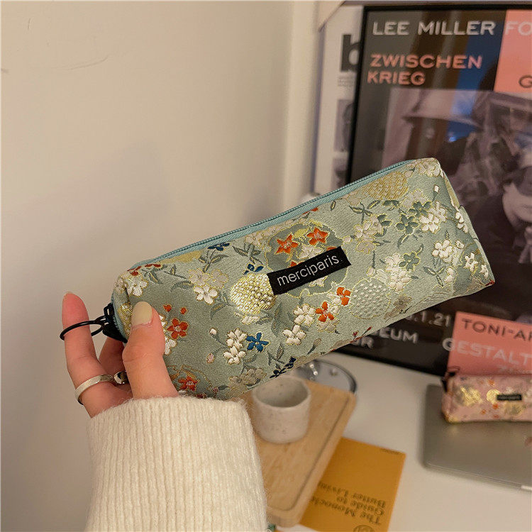 小白兔几  新款复古碎花文具盒大容量学生上课随身收纳笔袋化妆包,淘宝优惠券,粉丝福利购,淘宝优惠卷