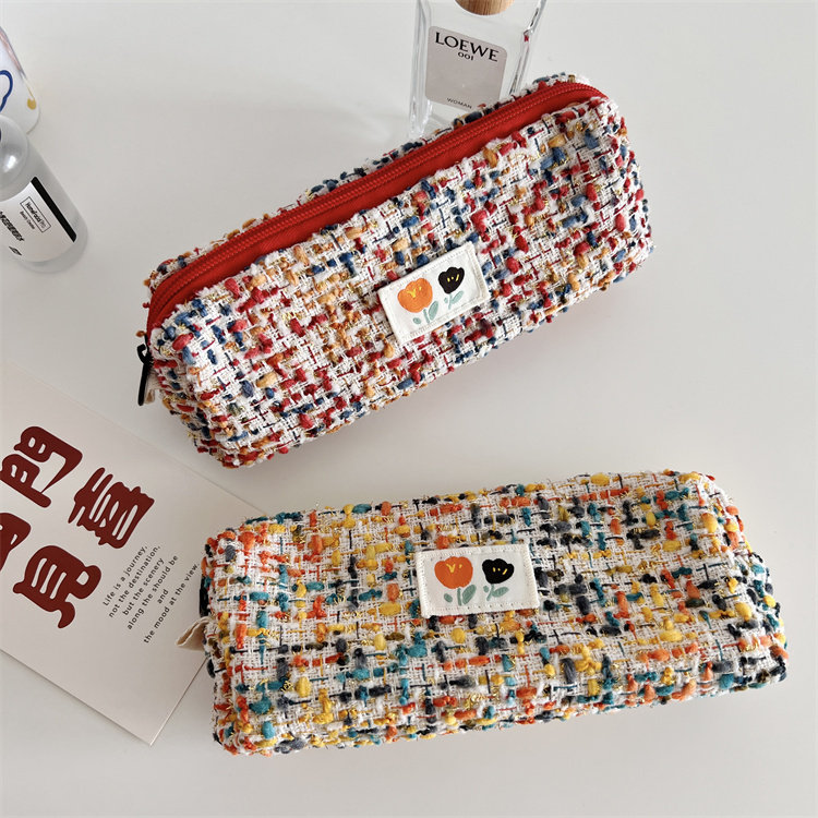 小白兔几 小香风编织笔袋ins可爱少女心女孩学生高颜值收纳文具盒,淘宝优惠券,粉丝福利购,淘宝优惠卷