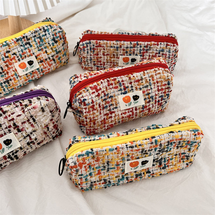 小白兔几 小香风编织笔袋ins可爱少女心女孩学生高颜值收纳文具盒,淘宝优惠券,粉丝福利购,淘宝优惠卷