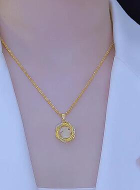 网红时尚满天星玉兔项链女轻奢气质高级感团圆兔锁骨链本命年礼物