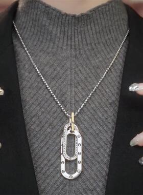 网红新款环环相扣毛衣链秋冬配饰长款项链女设计感卫衣链装饰挂件