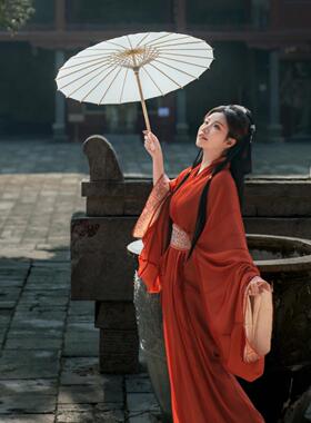 油纸伞战国袍道具女汉服旗袍舞蹈伞国风中式摄影写真演出纯白色伞