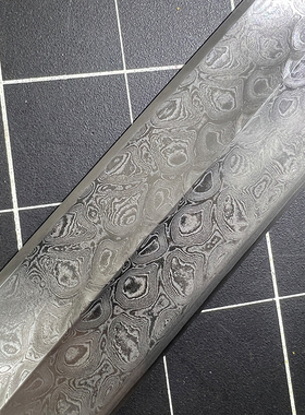 三枚合夹钢瓦面剑身百炼花纹钢
