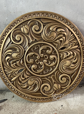 铜雕井圈 井盖 铸铜下水道井口欧式地砖浮雕装饰户外街道广场雕塑