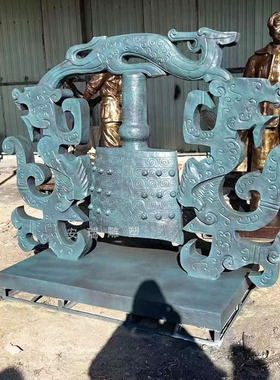 大型铜雕古代乐器编钟 警钟 户外广场景观园林摆放铸铜雕塑定做