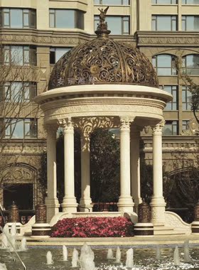 大型铜雕凉亭雕塑 户外广场 小区景观摆放铸铜凉亭帽欧式亭子定做