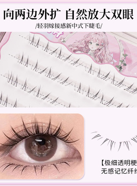 新中式下睫毛漫画芭比自然分段式手绘毛流感微狐系安陵容假睫毛