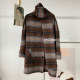 Temperament style! Cashmere coat with plaid scarf