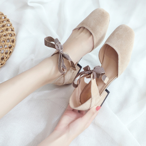 2019新款百搭网红仙女风方头凉鞋