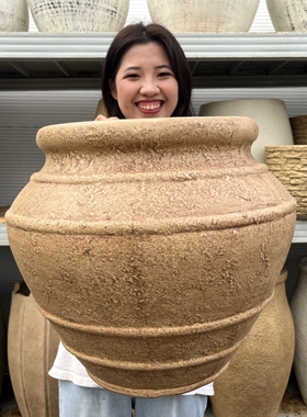 复古水泥盆工业风法式欧式简约轻奢落地室内外酒店民宿咖啡厅花盆