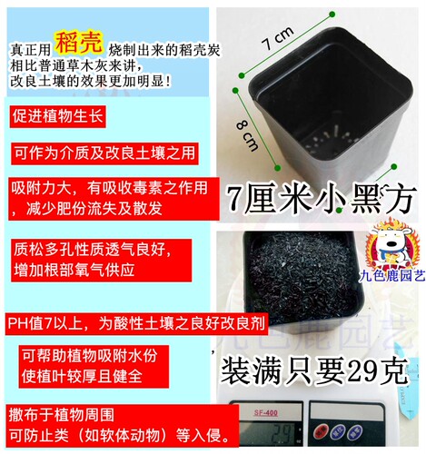 稻壳炭、谷壳碳 酸性土壤改良剂磷钾肥多肉栽培促进生长 - 图0