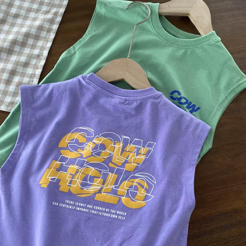 夏季要备几件的棉布背心 男童无袖印花T恤,淘宝优惠券,粉丝福利购,淘宝优惠卷