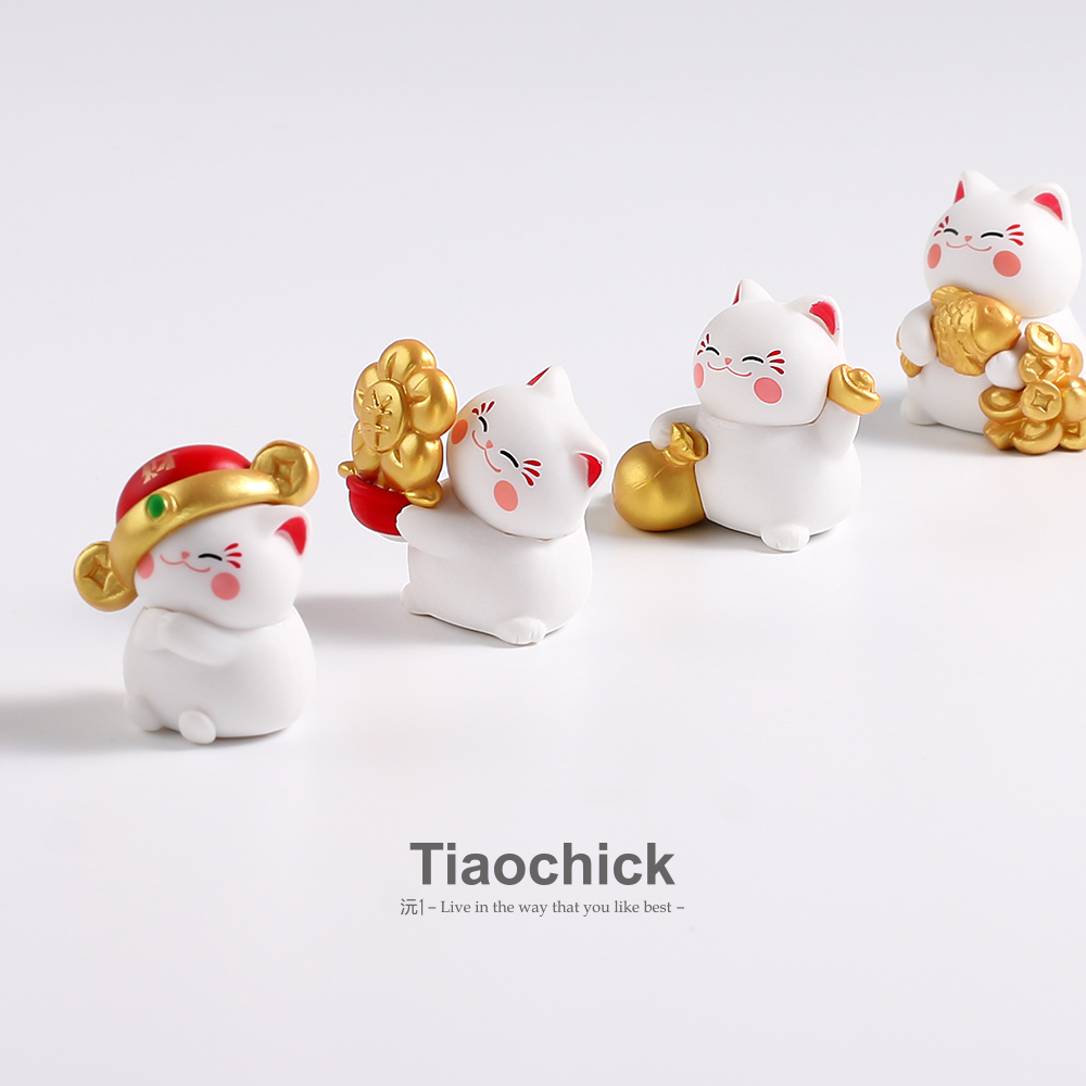 EMO了！摆几个招财猫小摆件招财招好运解压情绪稳定工位桌面装饰 - 图1