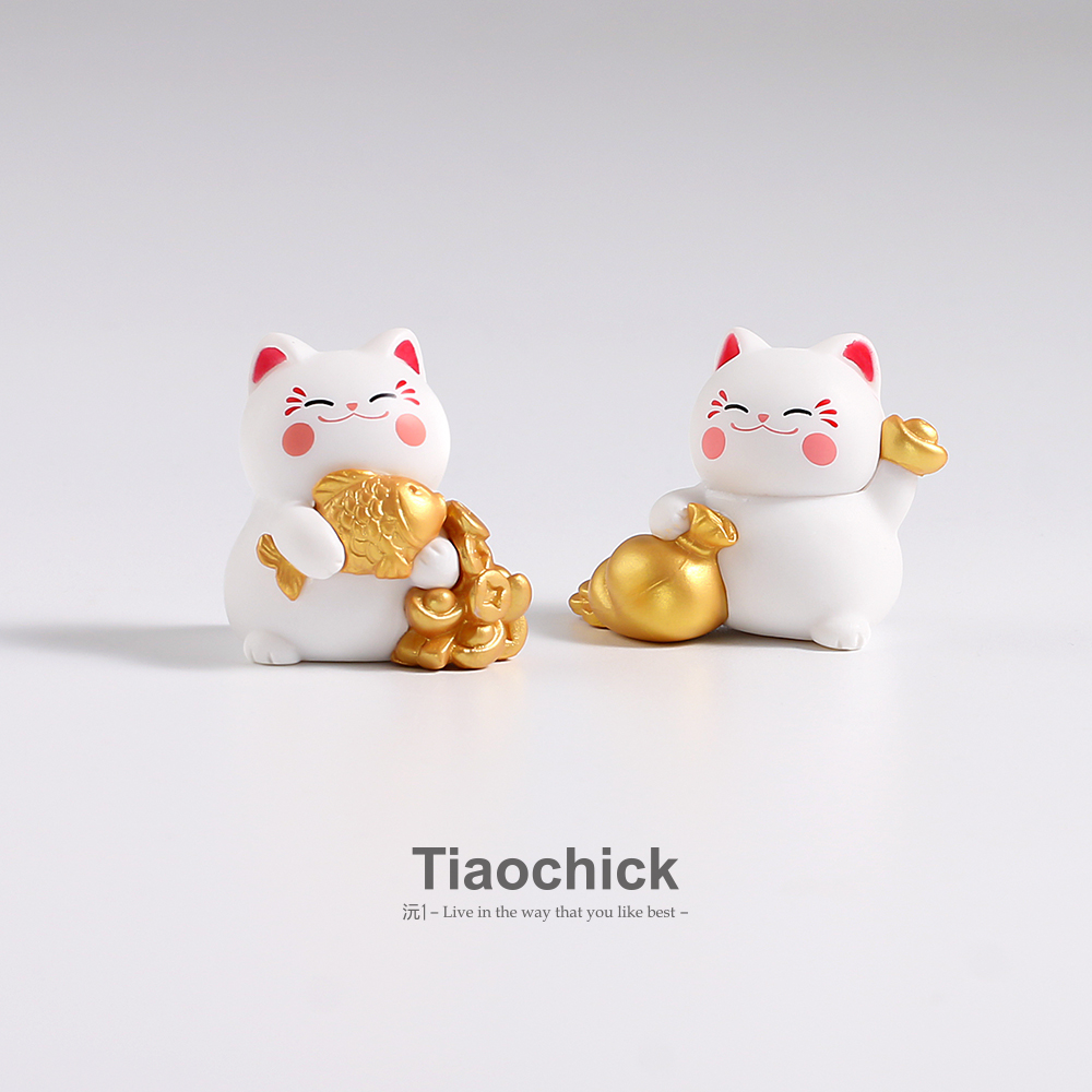 EMO了！摆几个招财猫小摆件招财招好运解压情绪稳定工位桌面装饰 - 图3