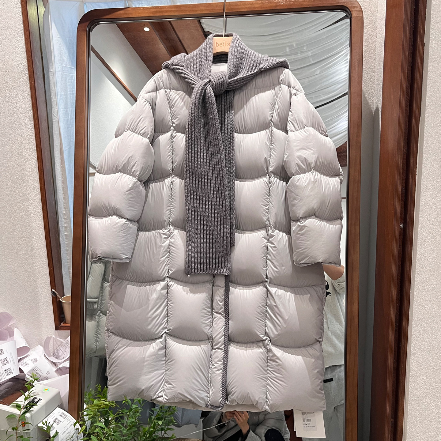 新国标90白鸭绒高端欧货女围巾针织帽过膝长款厚实显瘦韩版羽绒服,淘宝优惠券,粉丝福利购,淘宝优惠卷