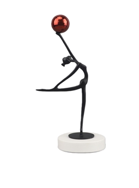 现代简约极黑色铸铁金属人物雕塑