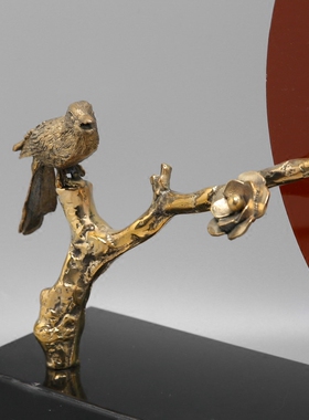 新中式风亚克力铜摆件软装饰品