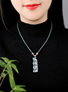 珠花蝶度玉石水波纹女项链毛衣链