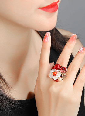 镀金国风原创手作戒指环食指装饰