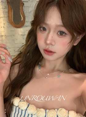 珍珠天然石项链配饰轻奢高级感