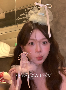 甜美网纱蝴蝶结生日帽派对拍照