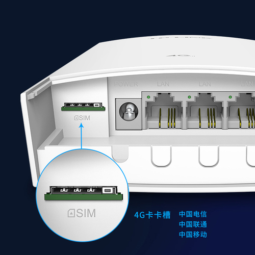 TP-LINK室外4g无线路由器直插sim卡电信联通移动4G插卡无线ap基站车载随身wifi上网户外4g三网CPE热点发射器