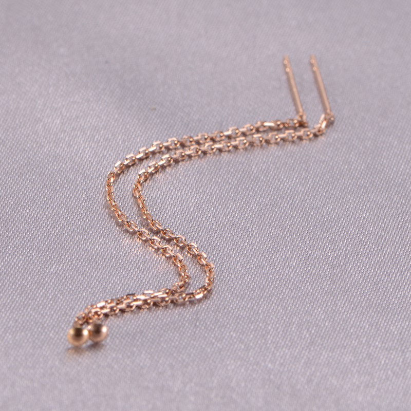 玫瑰金彩金正品女 750 配件蜜蜡 DIY 全孔通孔耳环 金珍珠耳线空托 18K 玫瑰金彩金正品女 750 配件蜜蜡 DIY 全孔通孔耳环 金珍珠耳线空托 18K