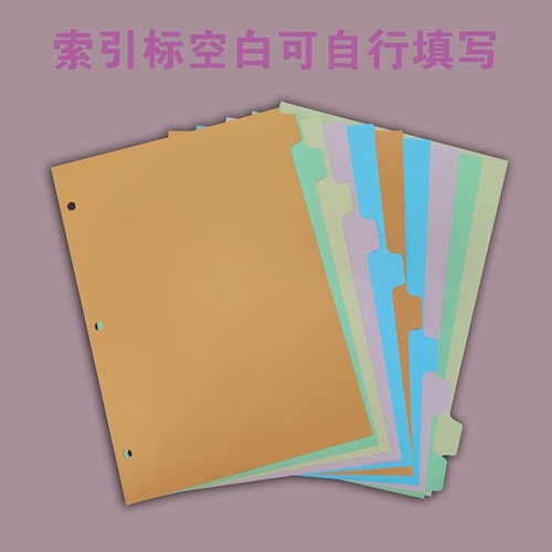 单张彩色分页纸索引页定制记号标书标签分类商务会议活页本文件夹 - 图1