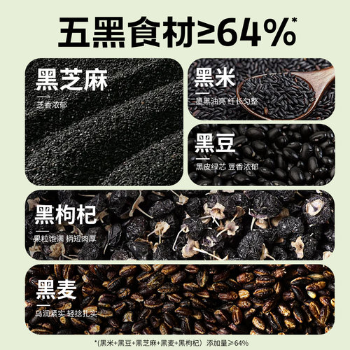 南方黑芝麻山药核桃高纤燕麦益生元高钙五黑谷物粉480g早餐粉 - 图2